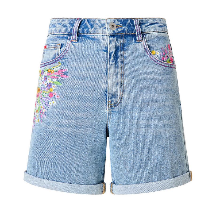 Joe Browns Short Stonewashed con Ricamo Floreale  