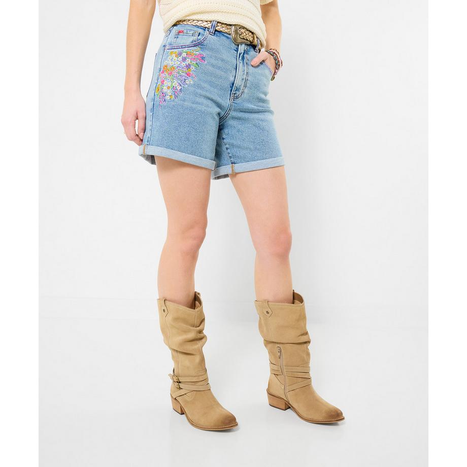 Joe Browns Short Stonewashed con Ricamo Floreale  