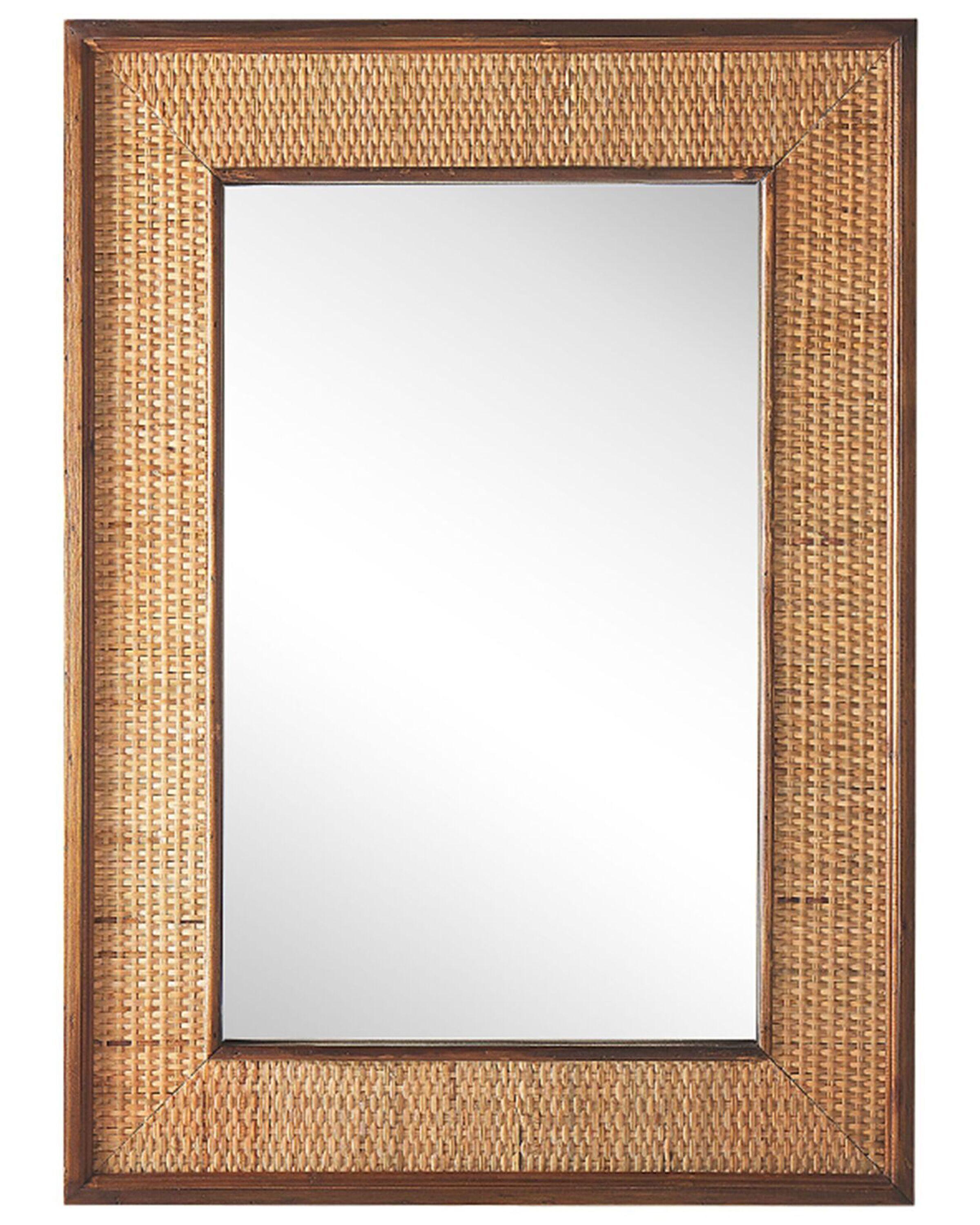 Image of Wandspiegel aus Bambusholz Boho IGUALA Wandspiegel aus Bambusholz Boho IGUALA