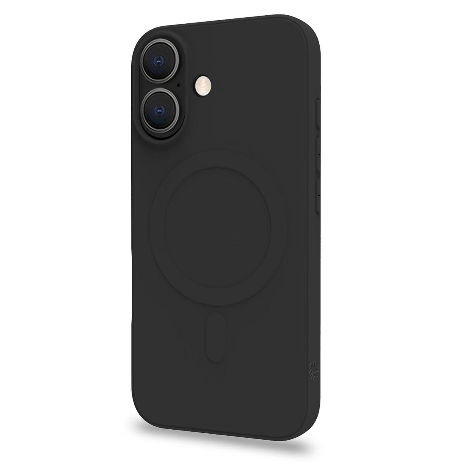 Celly  Cromomag Coque en caoutchouc souple MagSafe compatible iPhone 16 Noir 