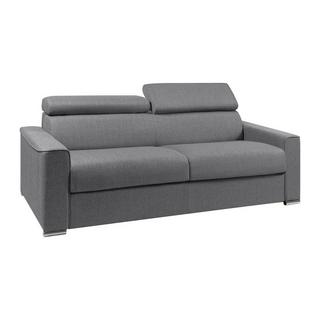 Vente-unique Canapé 4 places convertible express en tissu gris - couchage lattes larges 160 cm - Matelas 22 cm avec mémoire de forme VIZIR  