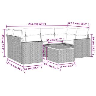 VidaXL Ensemble de canapés de jardin rotin synthétique  