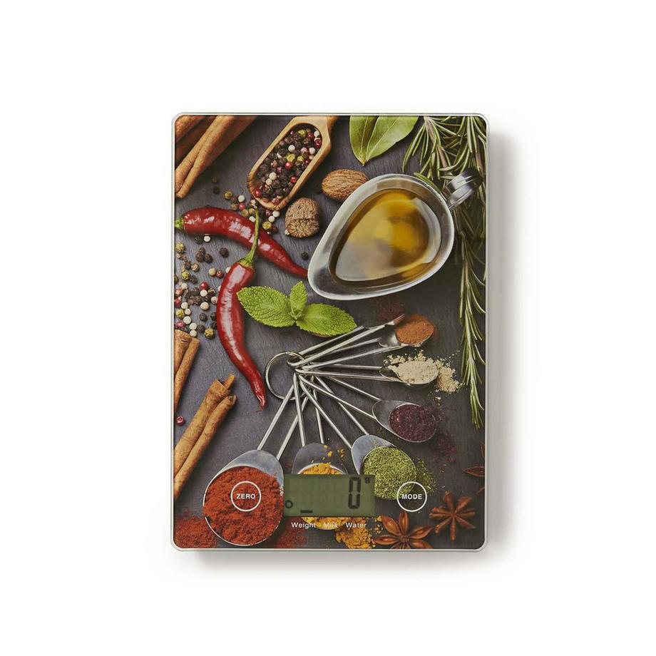 Nedis Balance de cuisine | Numérique | Verre / Plastique | Multicolore  