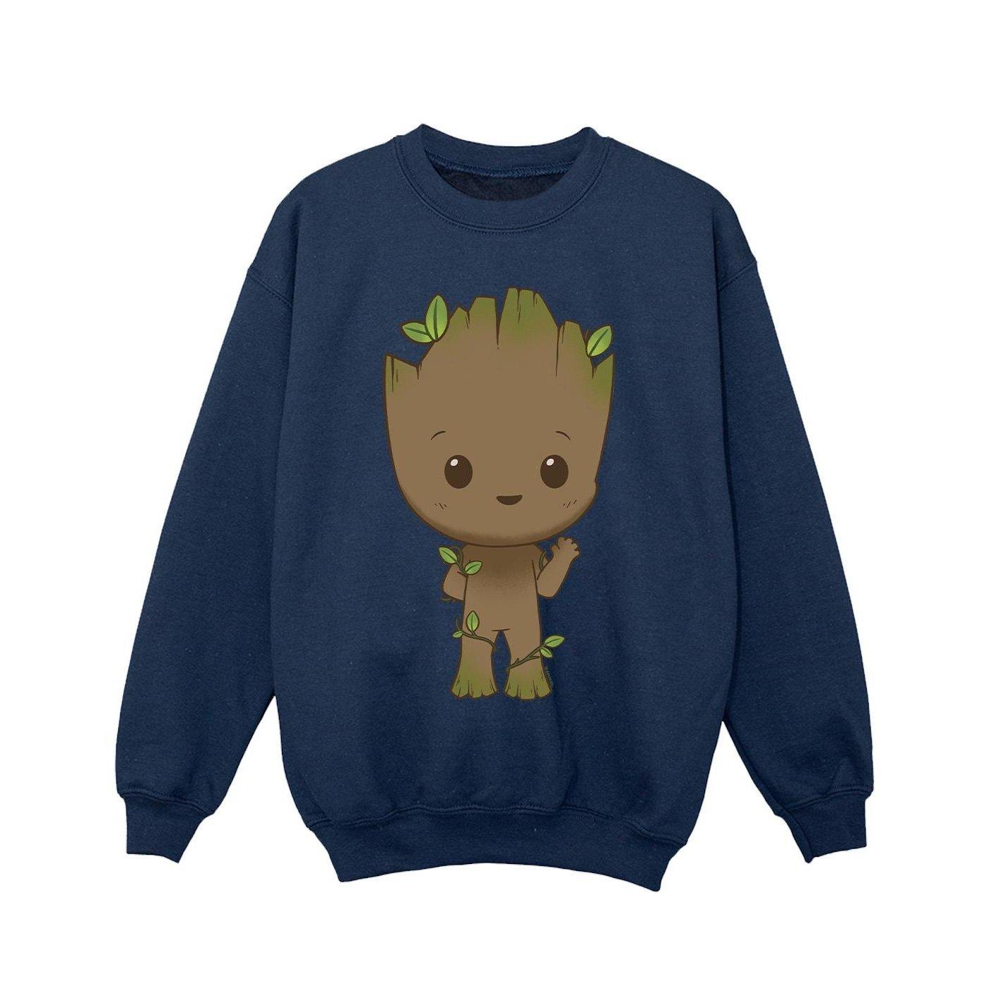 Image of I Am Groot Chibi Wave Pose Sweatshirt Unisex Marine 128