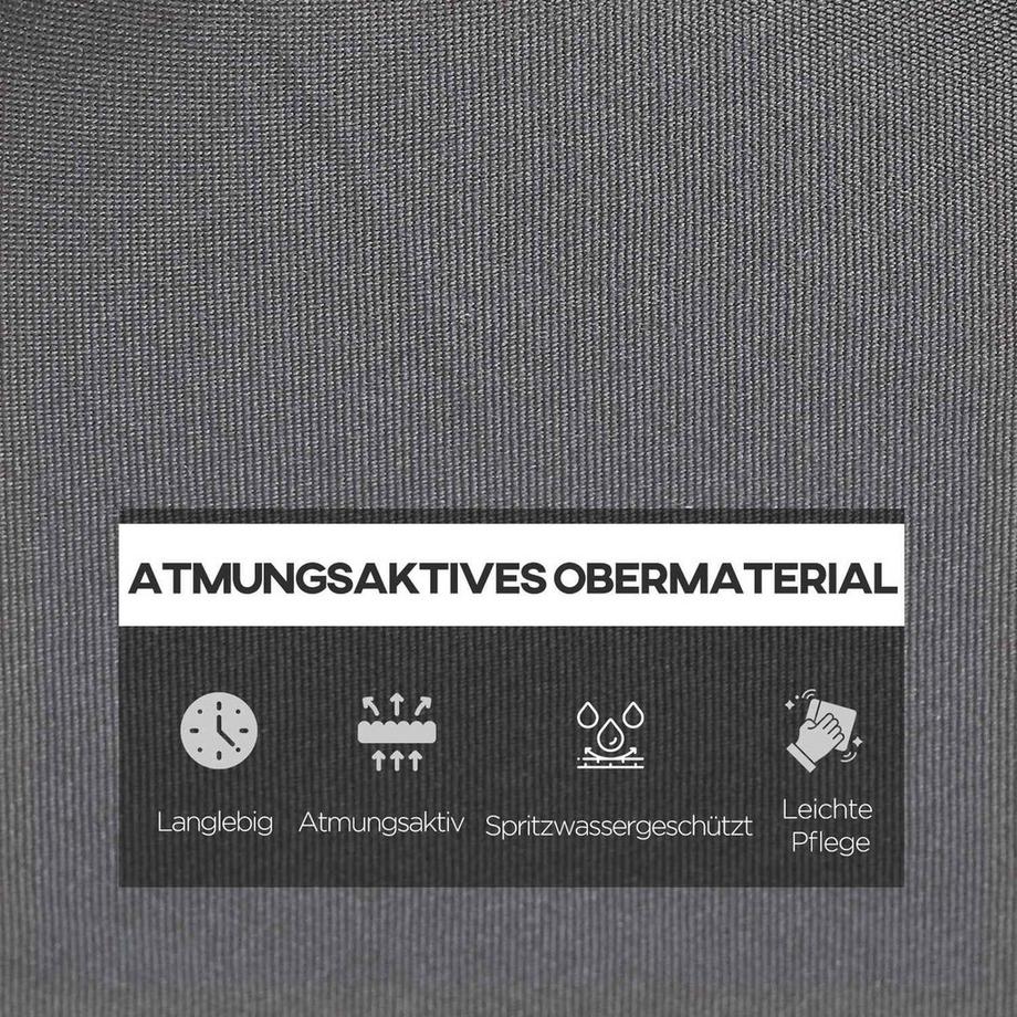 Northio Cuscino Per Lettino, Cuscino Per Lettino, Cuscino Per Lettino, Lettino Da Giardino, Fodera Per Cuscino, Poliestere, Grigio Scuro, 196 X 55 X 8 Cm  