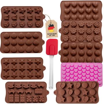 Intirilife Set de 10 pièces avec différents moules en silicone et une spatule