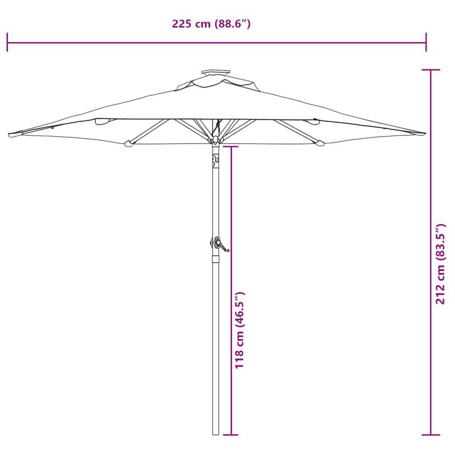 VidaXL ombrellone da giardino  