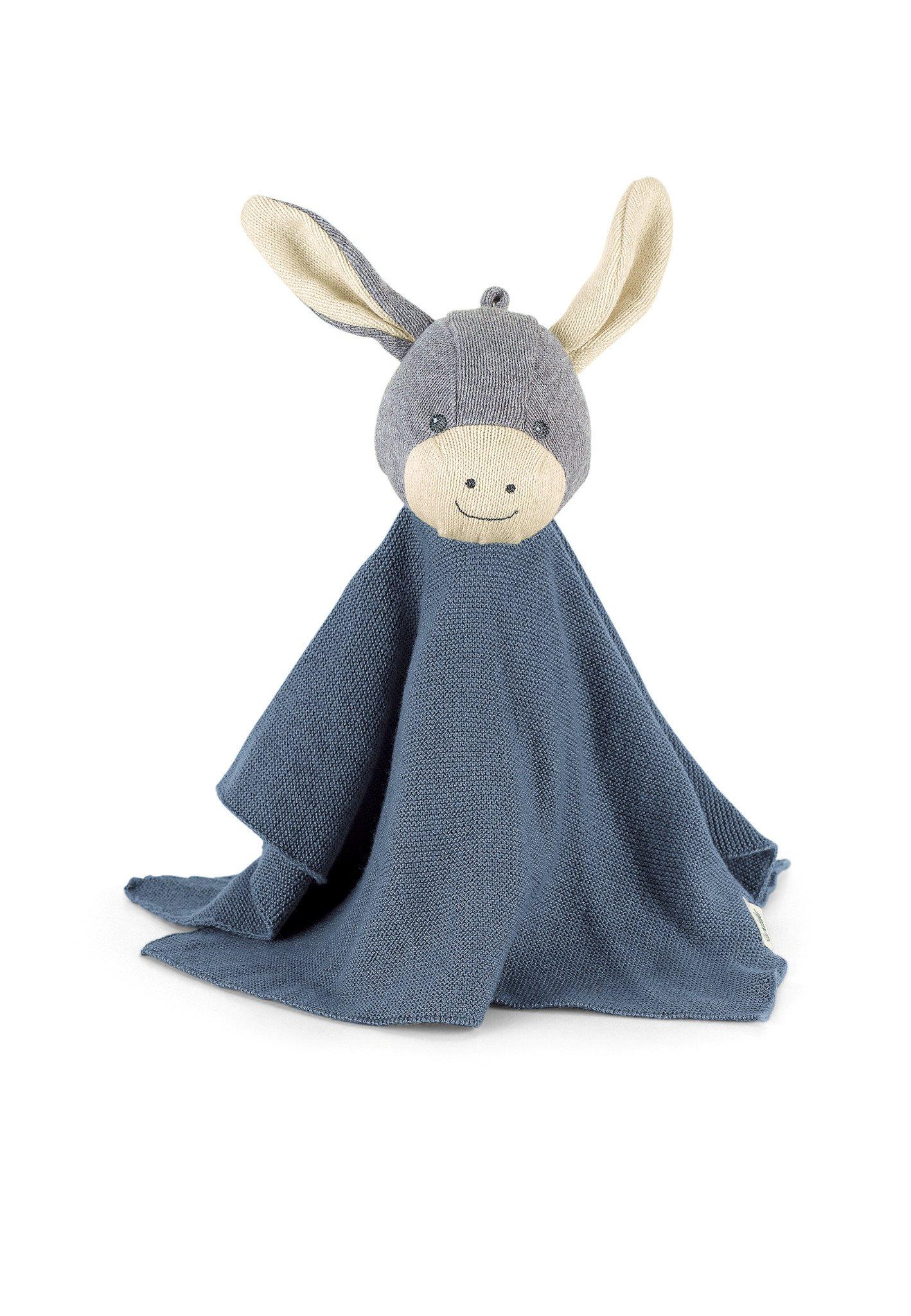 Image of Strick-Schmusetuch Esel Emmi Blau