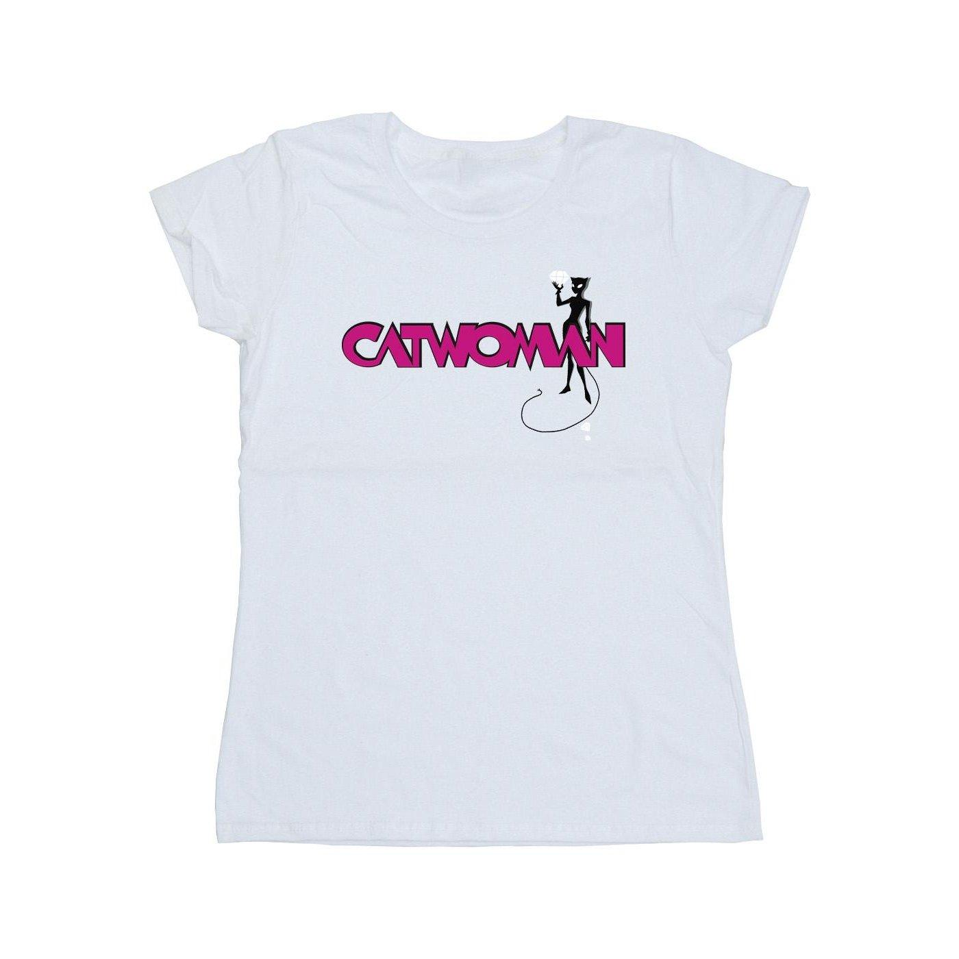 Image of Batman Catwoman Logo Tshirt Damen Weiss S