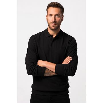 Maglia polo basic in piqué con taglio speciale per l'addome e maniche lunghe, fino alla tg. 8XL