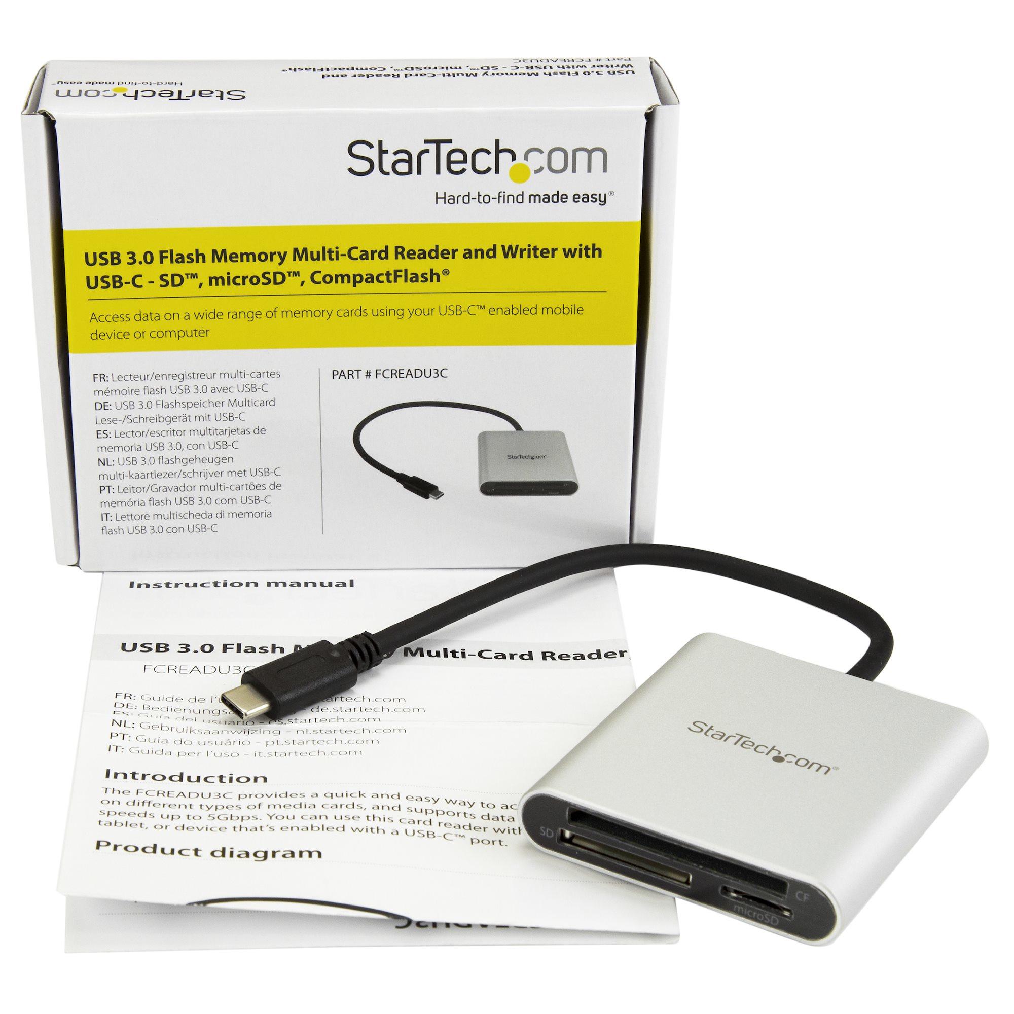 STARTECH.COM  USB 3.0 Kartenleser mit USB-C - SD, MicroSD, CompactFlash 