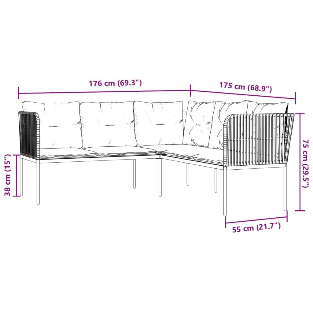 VidaXL Canapé de jardin acier  