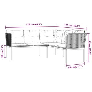 VidaXL Canapé de jardin acier  