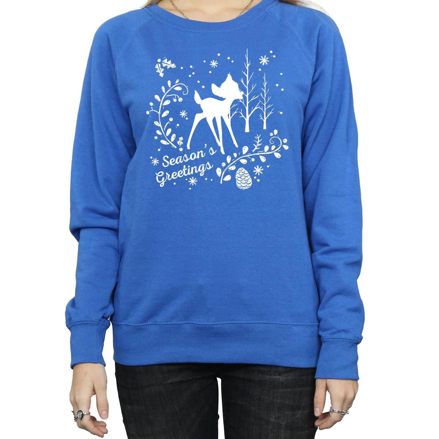Image of Bambi Christmas Greetings Sweatshirt Damen Königsblau M