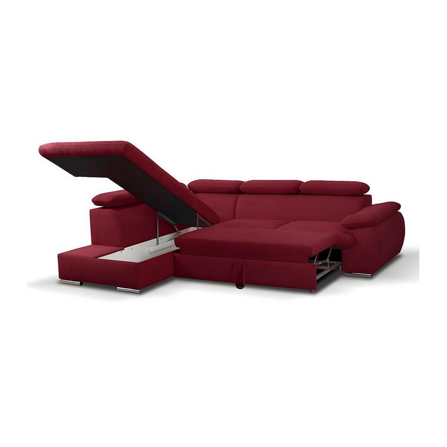 Vente-unique Ecksofa mit Schlaffunktion Bettkasten FABIEN Ecke Links  