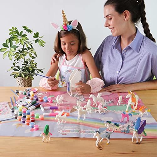 Activity-board  Einhorn Geschenk Malset mit 18 Einhörnern Bastelset Kinder mit leuchtender dunkler Farbe / Spielzeug, Geschenke Geburtstag, Weihnachten / Einhorn Spielzeug 