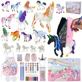 Activity-board  Ensemble de coloriage cadeau licorne avec 18 licornes craft set enfants avec lueur dans la peinture sombre/ jouets, cadeaux anniversaire, noël / jouets licorne 