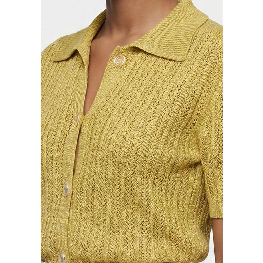 Roberta Rossi Cardigan lavorato a maglia con collo e maniche corte  