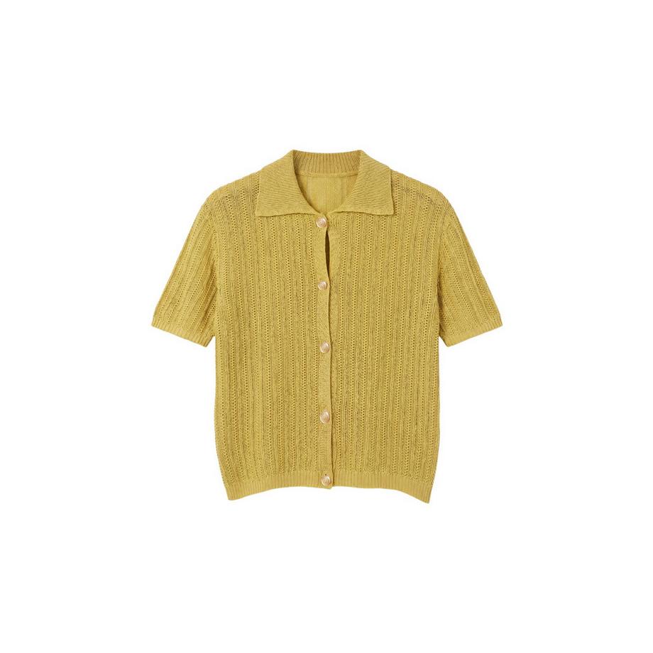 Roberta Rossi Cardigan lavorato a maglia con collo e maniche corte  