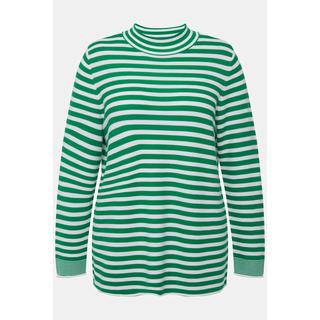 Ulla Popken  Pullover, Ringel, Rollkanten, Stehkragen, Langarm 