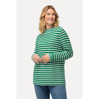 Ulla Popken  Pullover, Ringel, Rollkanten, Stehkragen, Langarm 