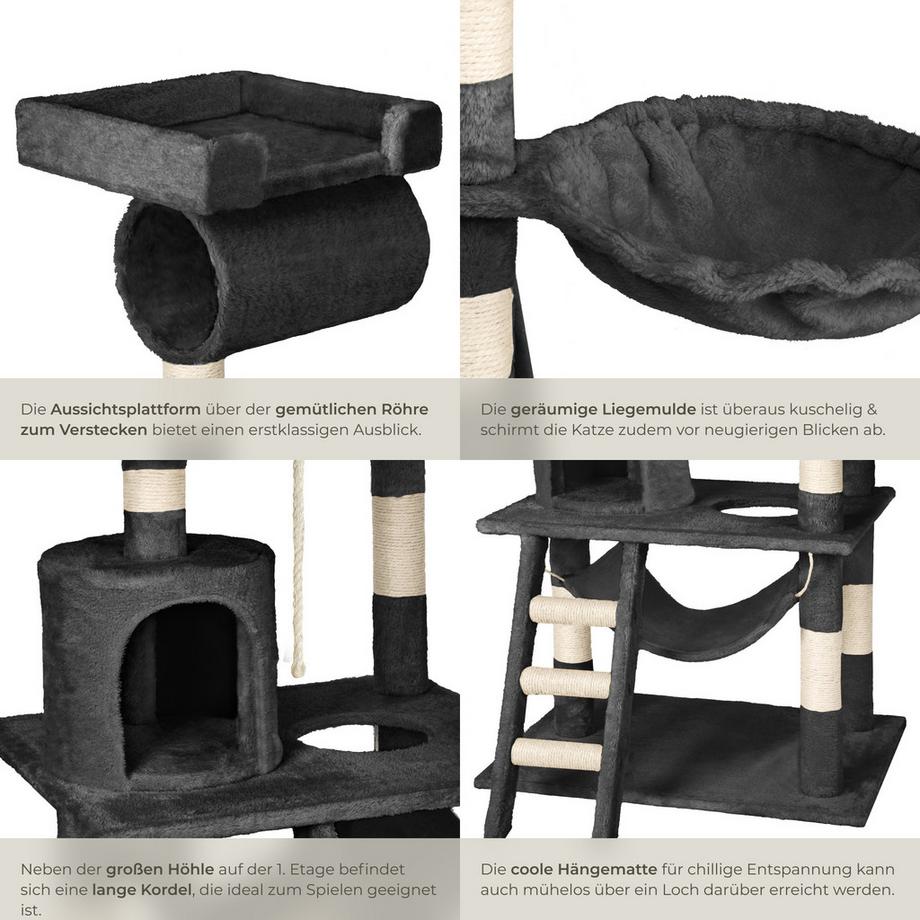 Tectake  Kratzbaum Stokeley 141 cm Sisal 