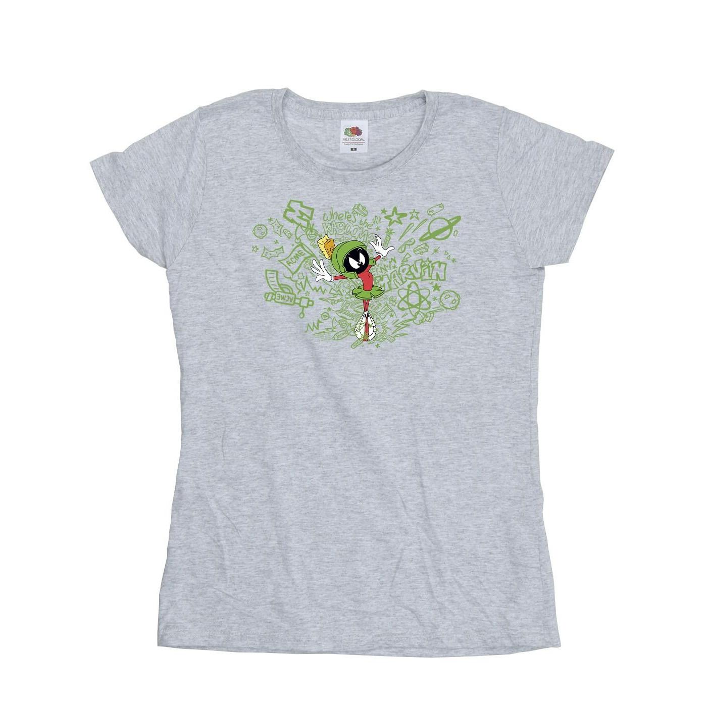 Image of Acme Doodles Marvin Martian Tshirt Damen Grau XXL