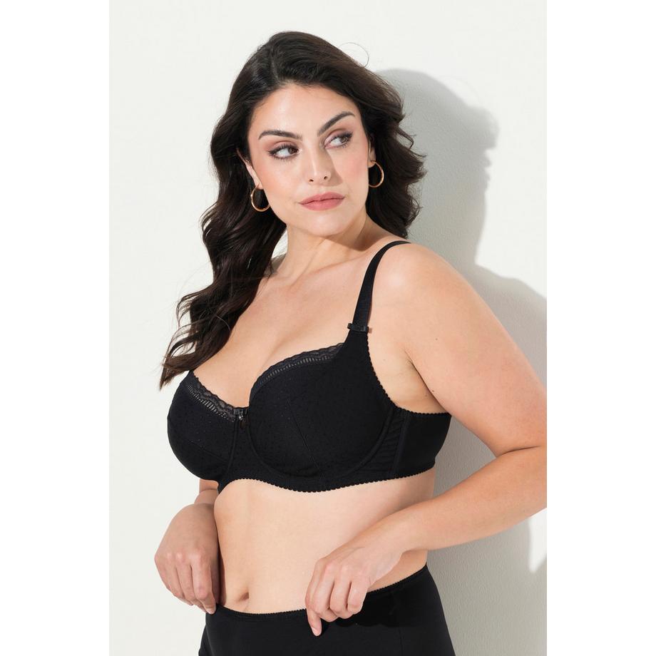 Ulla Popken Soutien-gorge à armatures Jacquard Bordure Dentelle  
