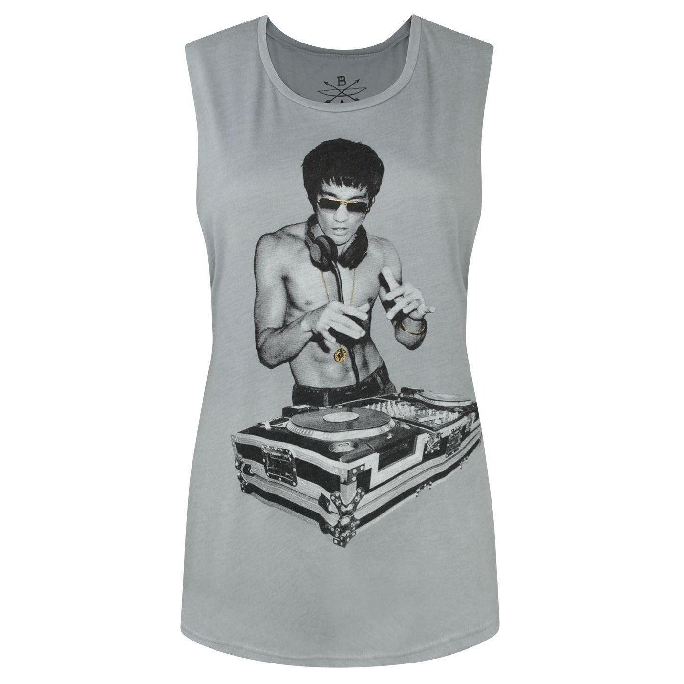Image of Tanktop Mit Bruceleemotiv Damen Grau M