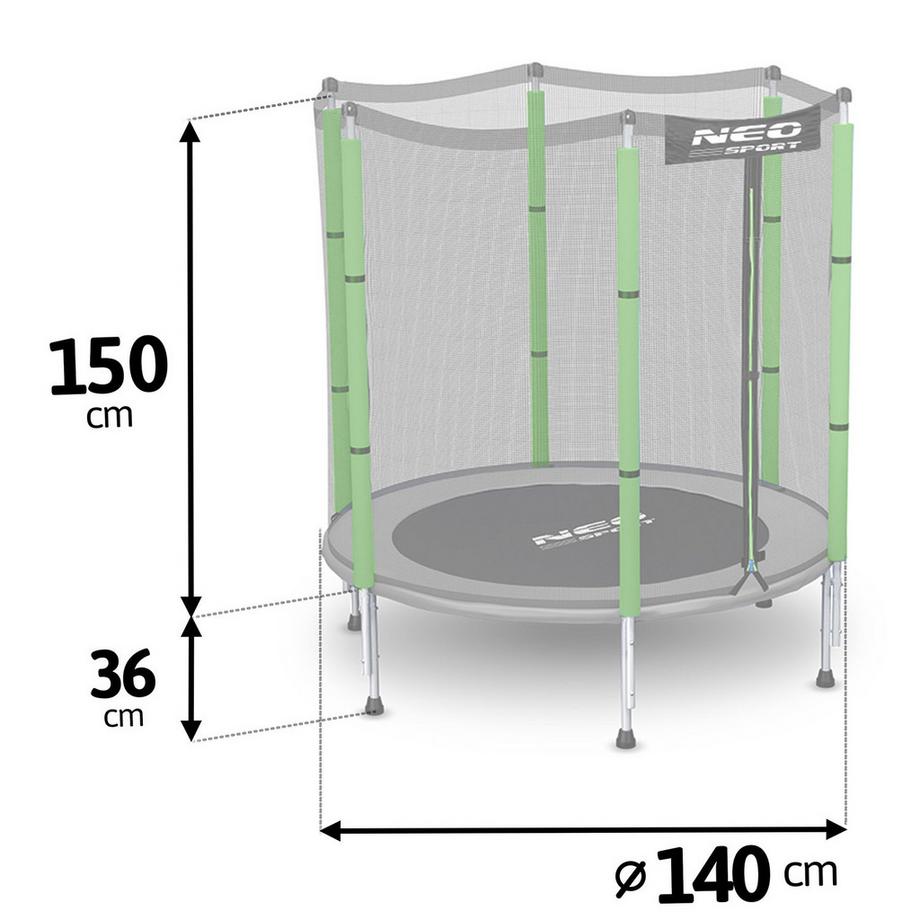 B2X  Gartentrampolin für Kinder 140 cm 4,5 ft Neo-Sport 