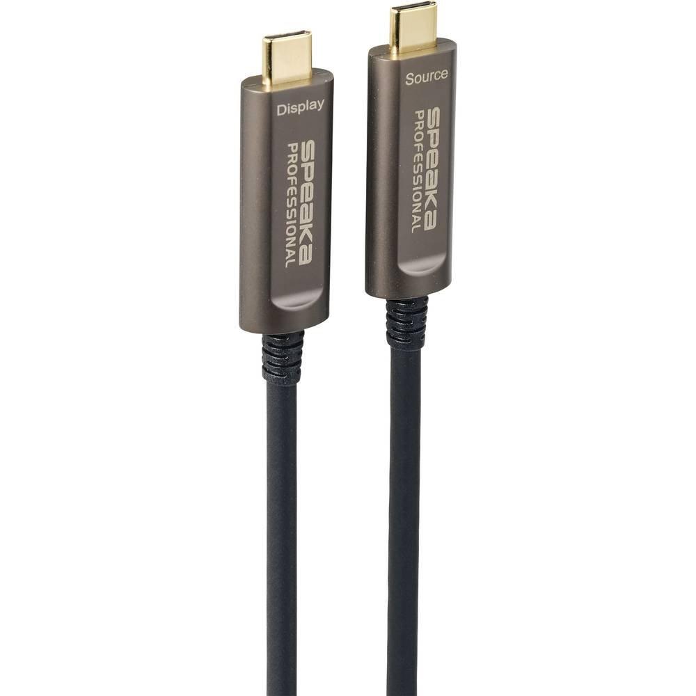 SpeaKa Professional  SpeaKa Professional SPEAKA Professional hybrides USB-C DisplayPort 1.2 Lichtwellenleiter-Kabel USB-C Stecker auf USB-C 