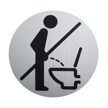 Plaque. porte debout interdit mat brossé