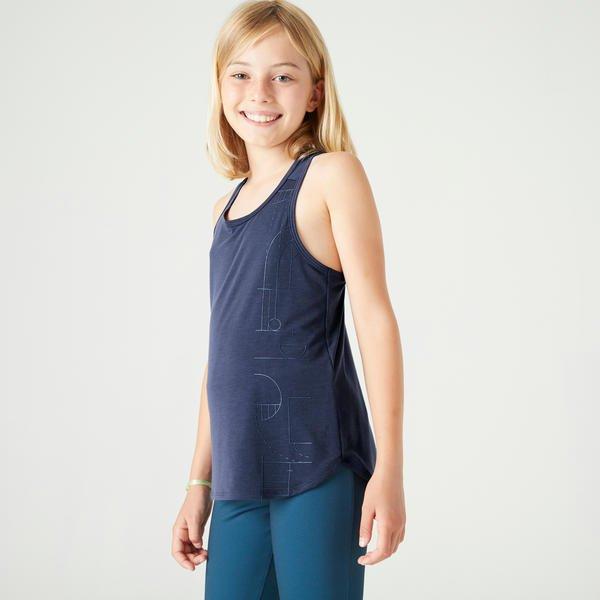 Image of DOMYOS Girls' Breathable Tank Top - Navy - 5-6A