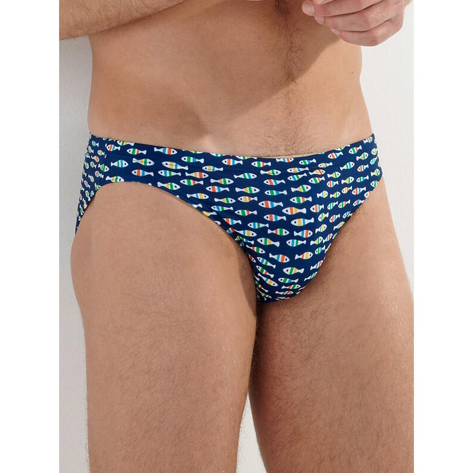 HOM Slip de bain motif poisson  