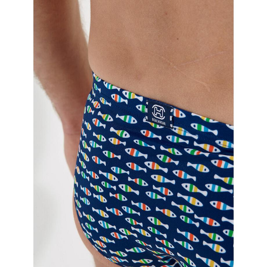 HOM Slip de bain motif poisson  