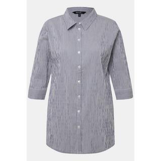Ulla Popken Camicia Bolle Righe Collo Camicia Maniche 3/4  