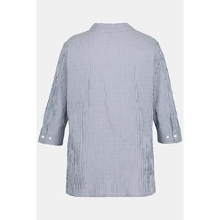 Ulla Popken Camicia Bolle Righe Collo Camicia Maniche 3/4  