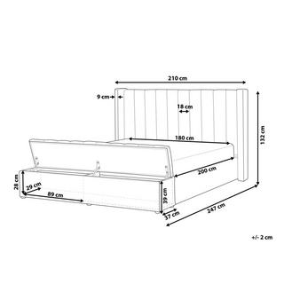 Beliani Bett mit Lattenrost aus Samtstoff Modern NOYERS  