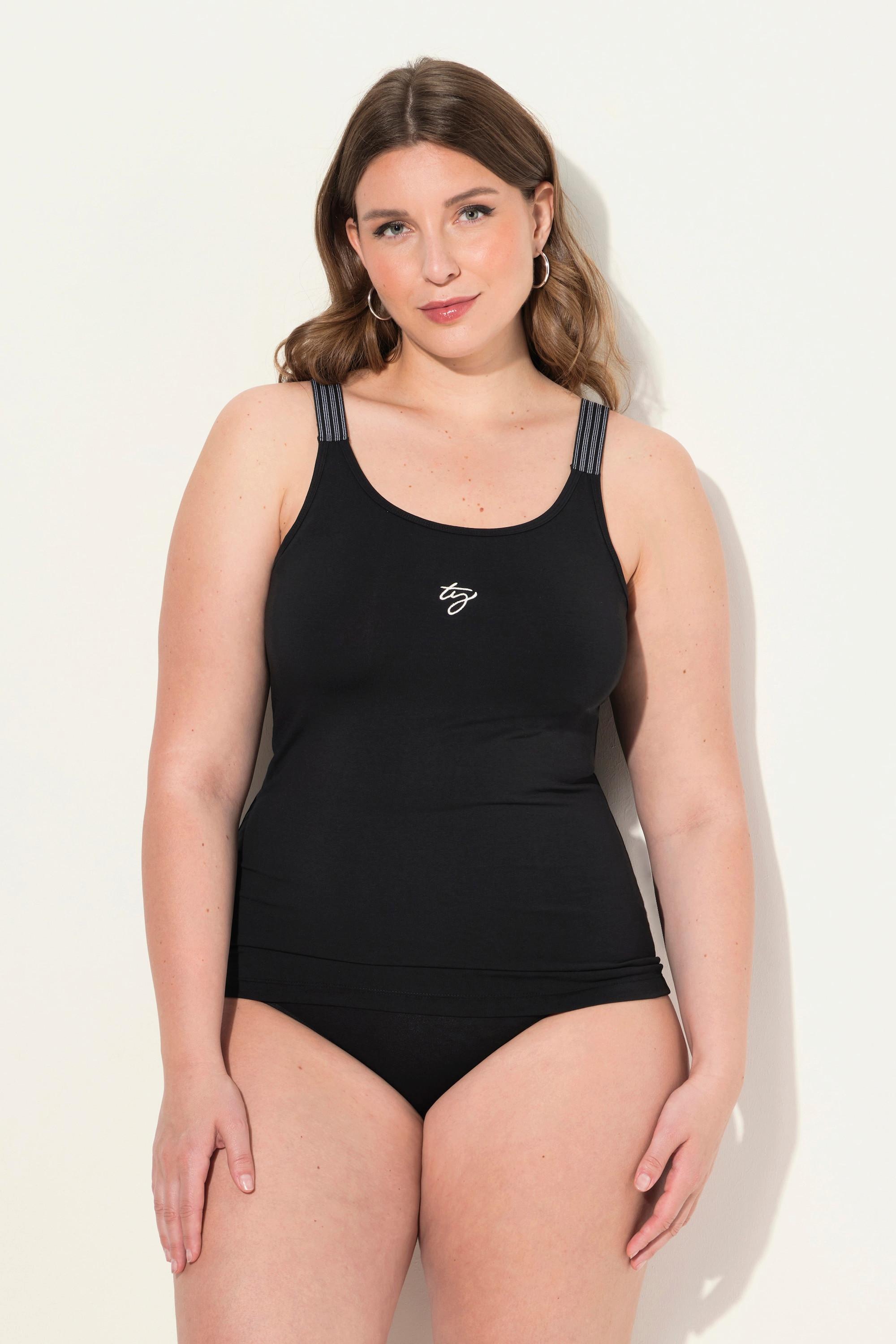 Ulla Popken Canotte smanicate 2 pezzi spalline a righe scollo rotondo  