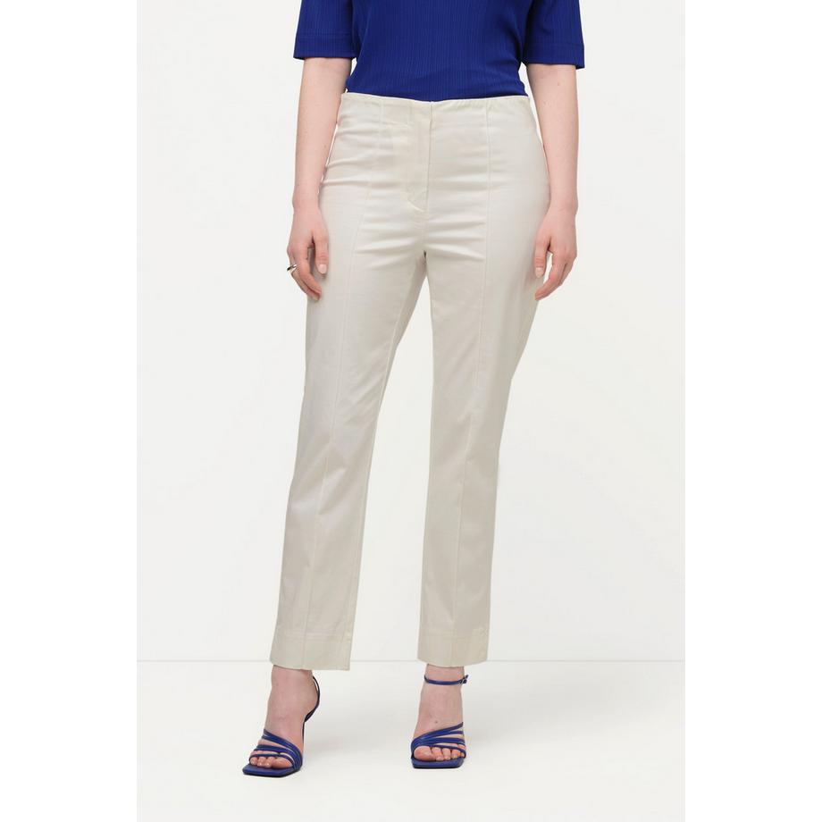 Ulla Popken Passepoil Jambe Ajustée Taille Élastique Fente Pantalon  