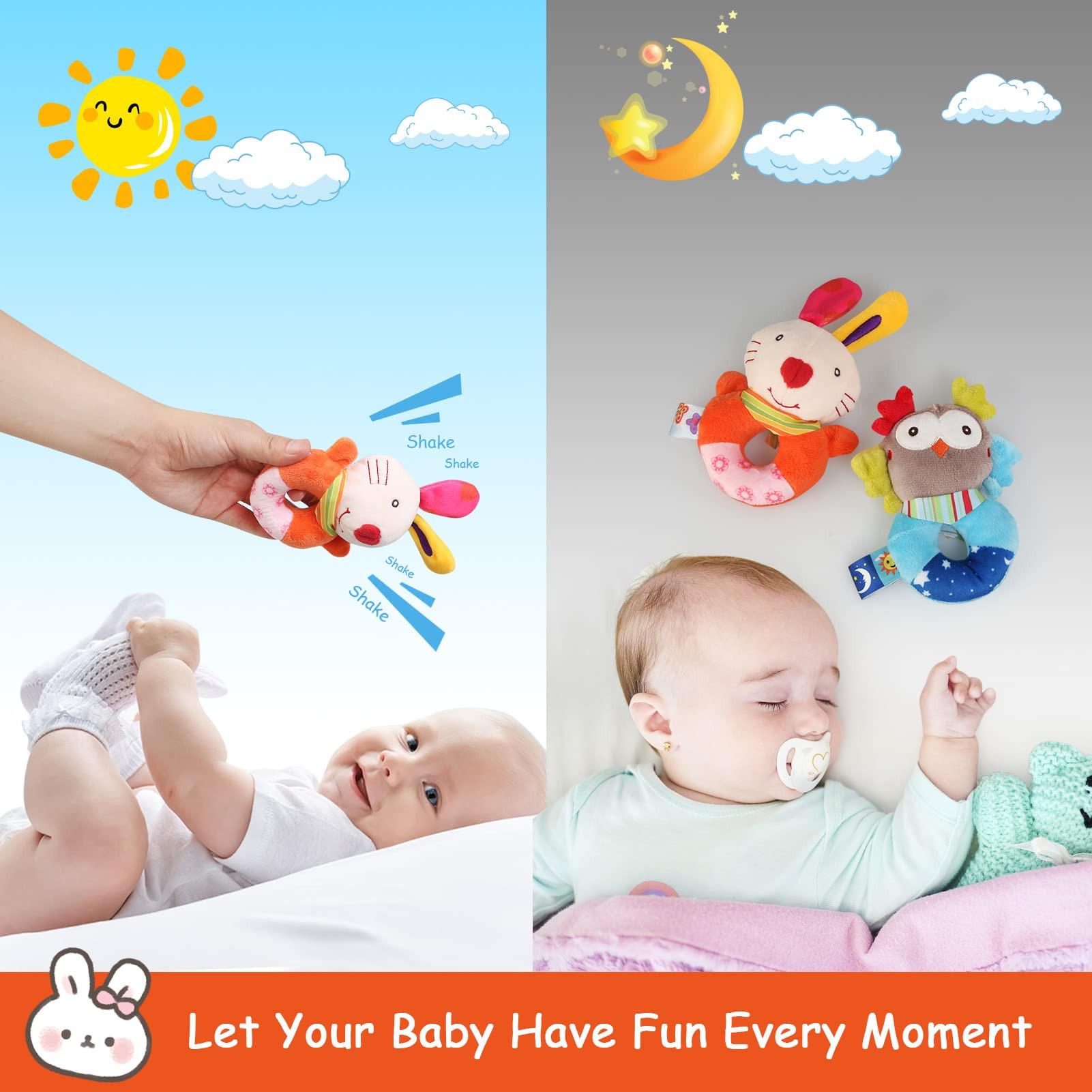 Activity-board  Baby Rassel Set Neugeborenen Spielzeug Cartoon Tier Ring Rassel weichen Stoff mit Glocke Plüsch Rassel 