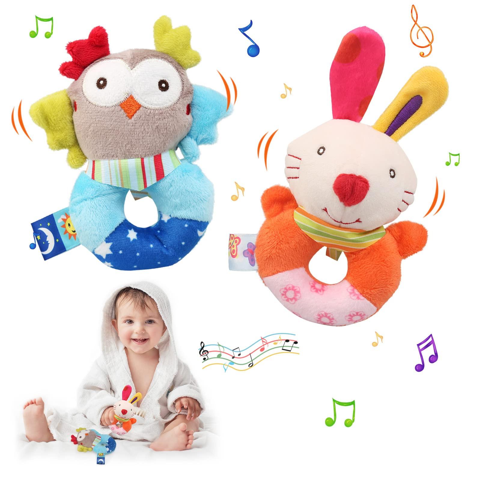 Activity-board  Baby Rassel Set Neugeborenen Spielzeug Cartoon Tier Ring Rassel weichen Stoff mit Glocke Plüsch Rassel 