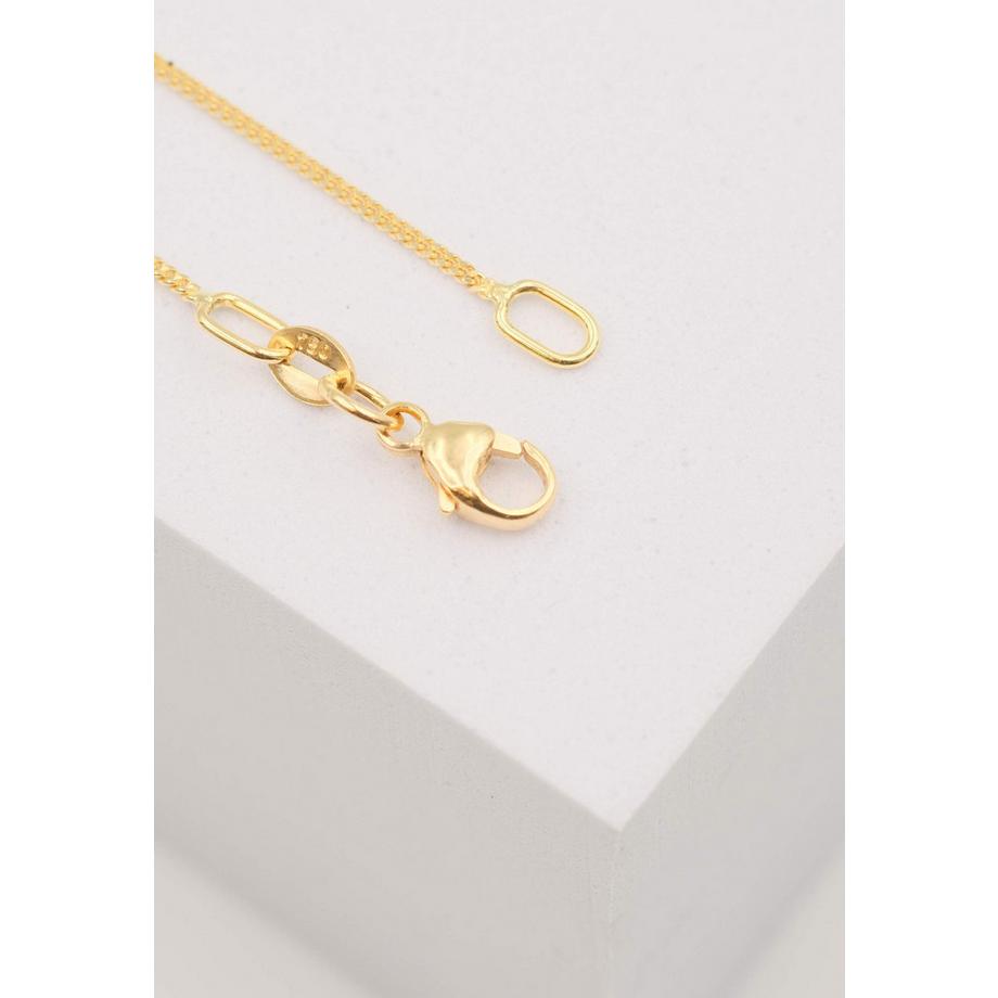 MUAU Schmuck  Collier gourmette or jaune 750, 1mm, 50cm 