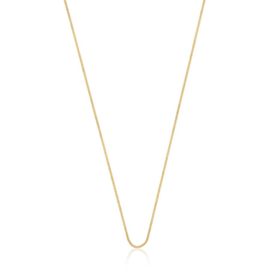 Collier gourmette or jaune 750, 1mm, 50cm