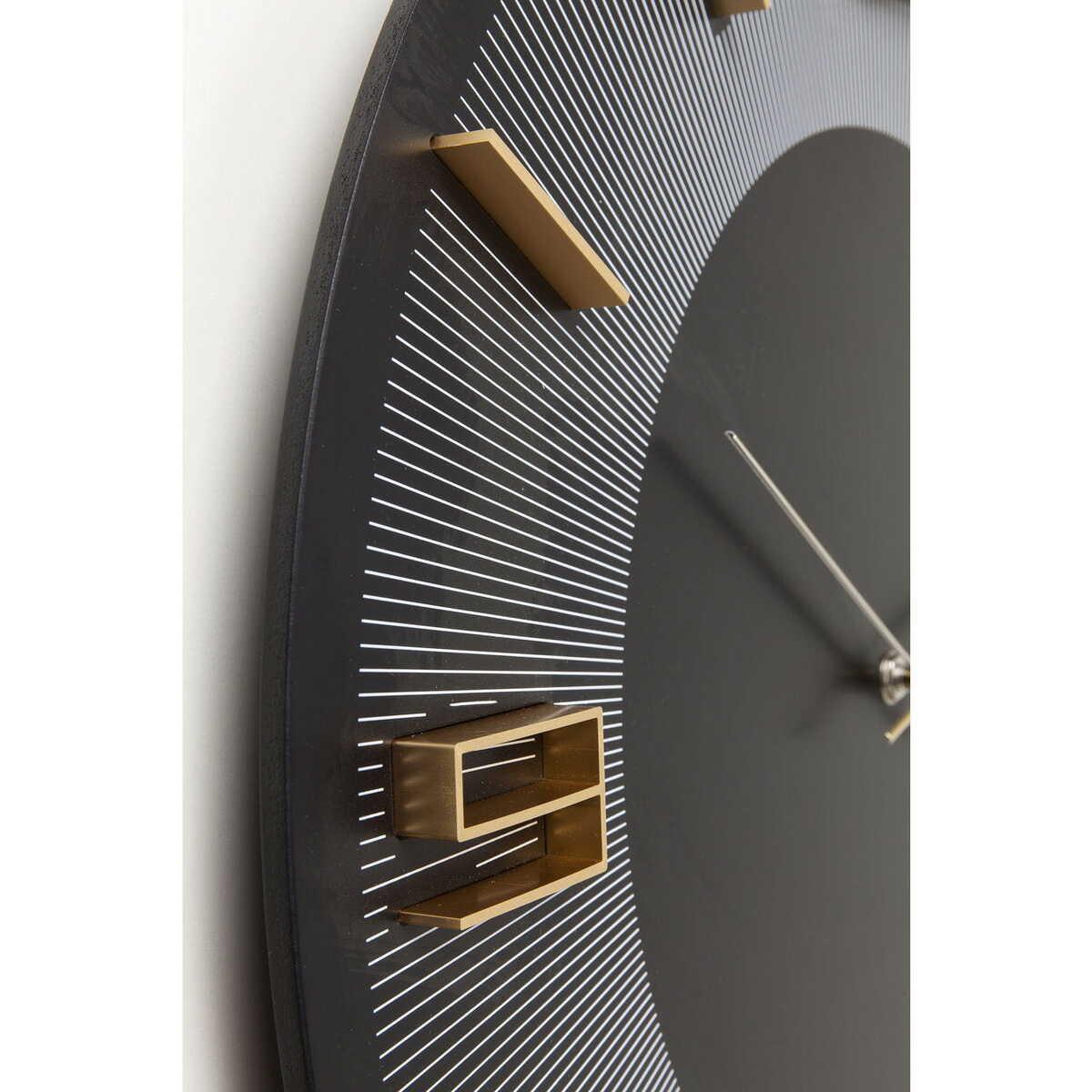 KARE Design Horloge murale Leonardo noir/or  
