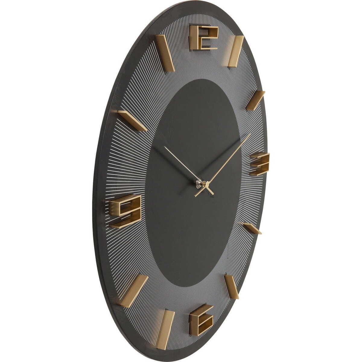 KARE Design Horloge murale Leonardo noir/or  