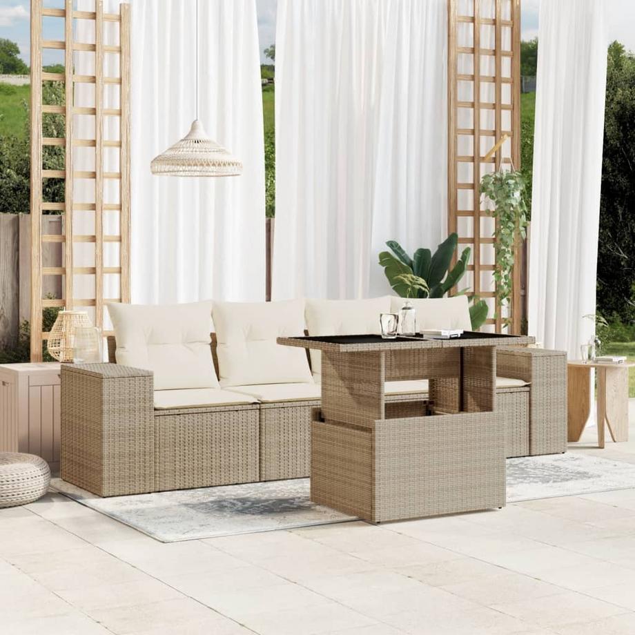 VidaXL set divano da giardino Polirattan  