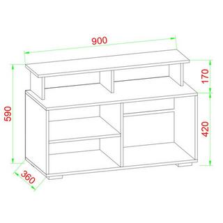 VCM Holz TV Lowboard Fernsehschrank Konsole Fernsehtisch Fernseh Glas Balansia  