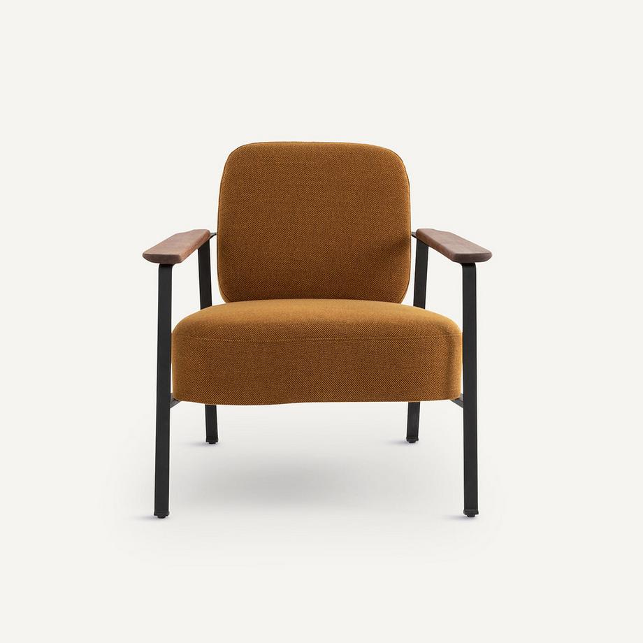 AM.PM Fauteuil métal acier et tissu natté chiné  