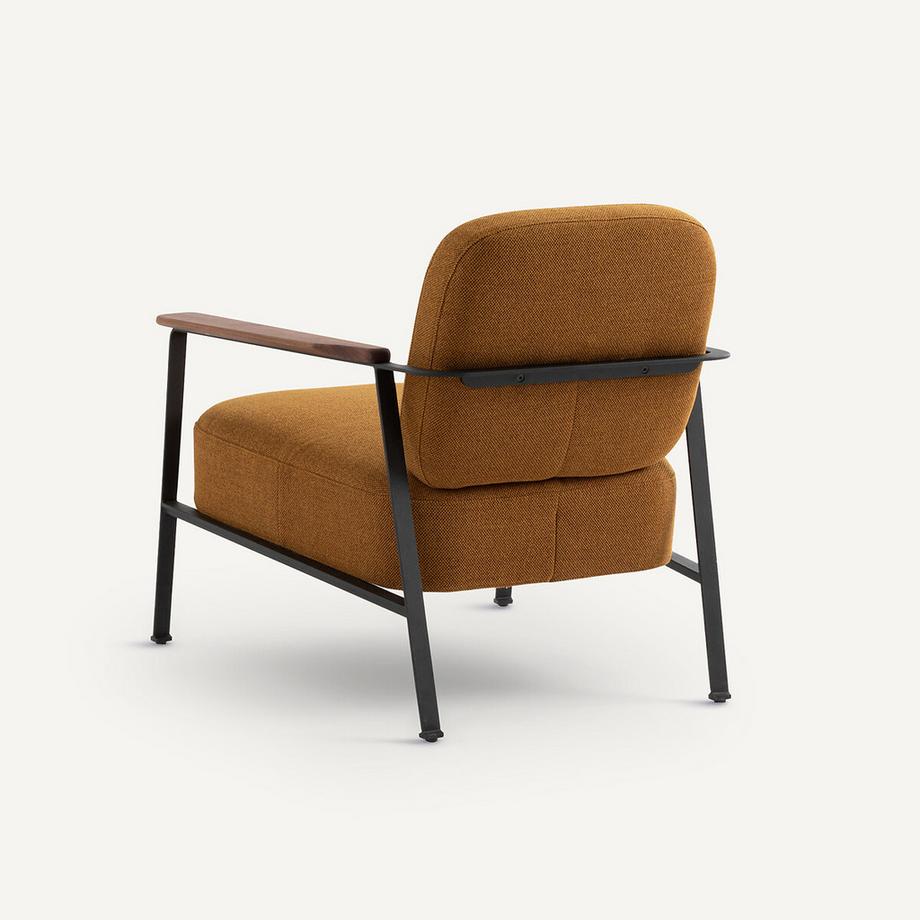 AM.PM Fauteuil métal acier et tissu natté chiné  